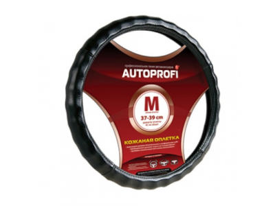 Оплетка "АВТОПРОФИ" кожа ребристая черный AP-265 BK M 1/20