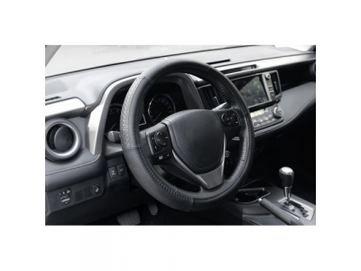 Оплетка, иск. кожа с тиснением, черная, 38 см / M