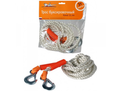 Трос буксировочный канат AIRLANE 3т, 4м, 2крюка