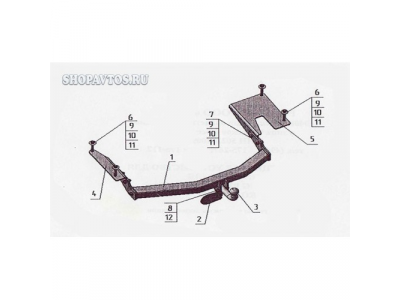 Фаркоп на Ssang Yong Rexton SUV 2007г.-по н.в.