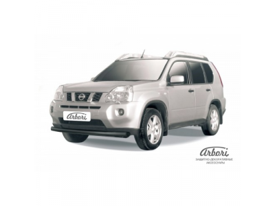 Защита переднего бампера Arbori d76 черная NISSAN X-TRAIL 2007-2010