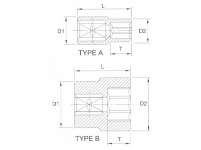 Головка торцевая 1" 12гр. 1"-11/16"