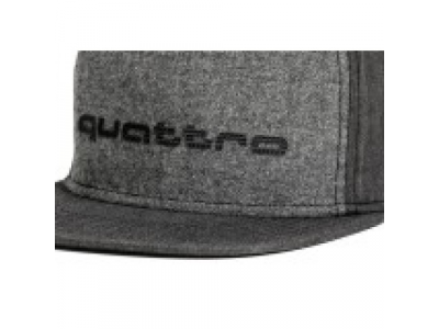 Бейсболка пилота Audi Quattro Unisex Cap, Flat Brim, Grey