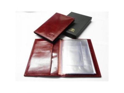Кожаная обложка для автодокументов Toyota Leather Auto Documents Case, Red, артикул OT1100355T