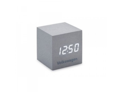 Будильник Volkswagen Logo Cube Alarm Clock, Silver