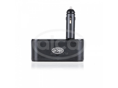 Разветвитель прикуривателя с 3-мя выходами + USB 1 А Цвет- черный.