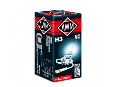 Лампа галогенная AWM H3 12V 55 W (PK22S)