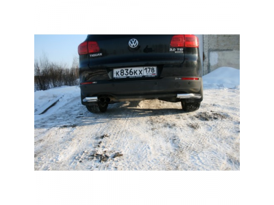 Защита задняя уголки d60,Volksvagen Tiguan Track&Field Track&Style 2011-, VWTI.76.1408